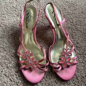 Pink kitten heels
